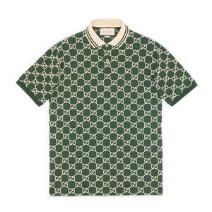Gucci Green and Cream Polo Shirt